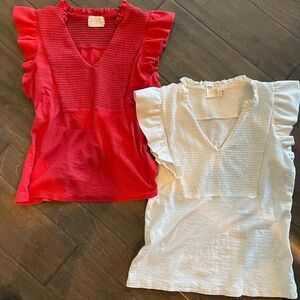 2 short sleeve tops